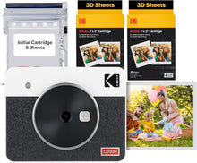 Load image into Gallery viewer, Portable Mini Shot 3 Retro Instant Camera &amp; 60 Sheet Photo Printer Bundle, White
