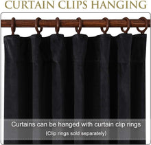 Load image into Gallery viewer, Elegant Black Velvet Blackout Curtains 52W x 132L - Stylish Thermal Insulation