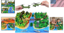 Load image into Gallery viewer, Complete Military Toy Set - 124 Plastic Army Men, Tanks &amp; Helicopters for Kids