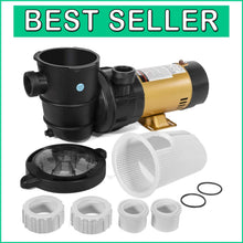 Load image into Gallery viewer, Quieter 1.5HP Variable Speed Above-Ground Pool Pump with Strainer Basket