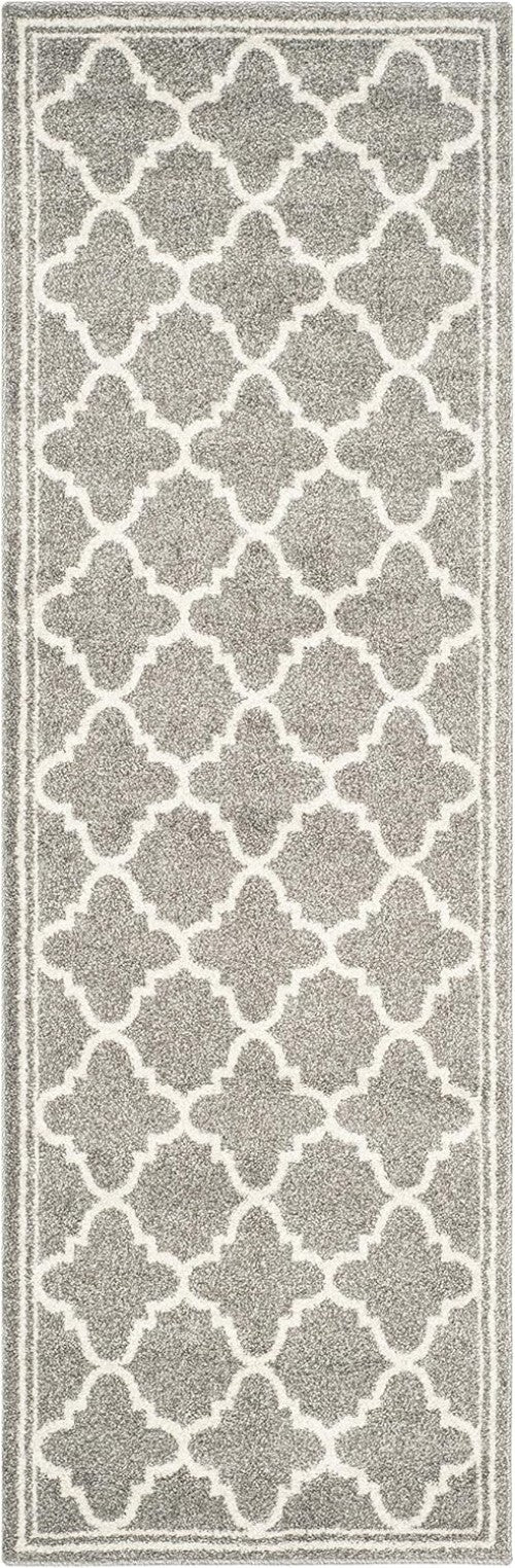 Kid and Pet-Friendly Runner Rug - Stain Resistant, 2'3" x 13', Grey & Beige
