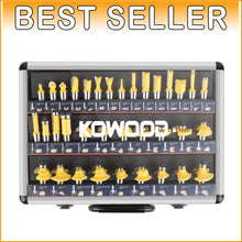 Load image into Gallery viewer, Universal 35-Piece Router Bits Set for Woodwork – 1/2" Shank &amp; Aluminum Storage
