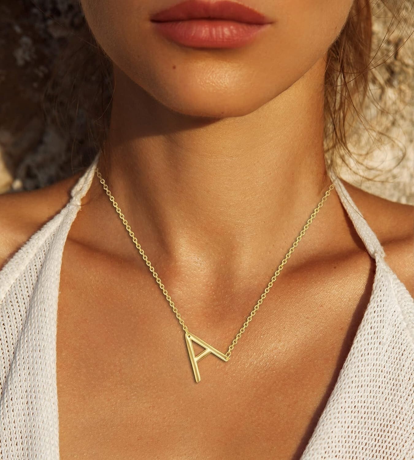 Dainty Handmade Sideways Initial Necklaces in 14k Gold or Silver | Perfect Gift