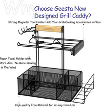 Load image into Gallery viewer, Versatile BBQ Caddy with Magnetic Tool Holder &amp; Paper Towel Rack for Grilling