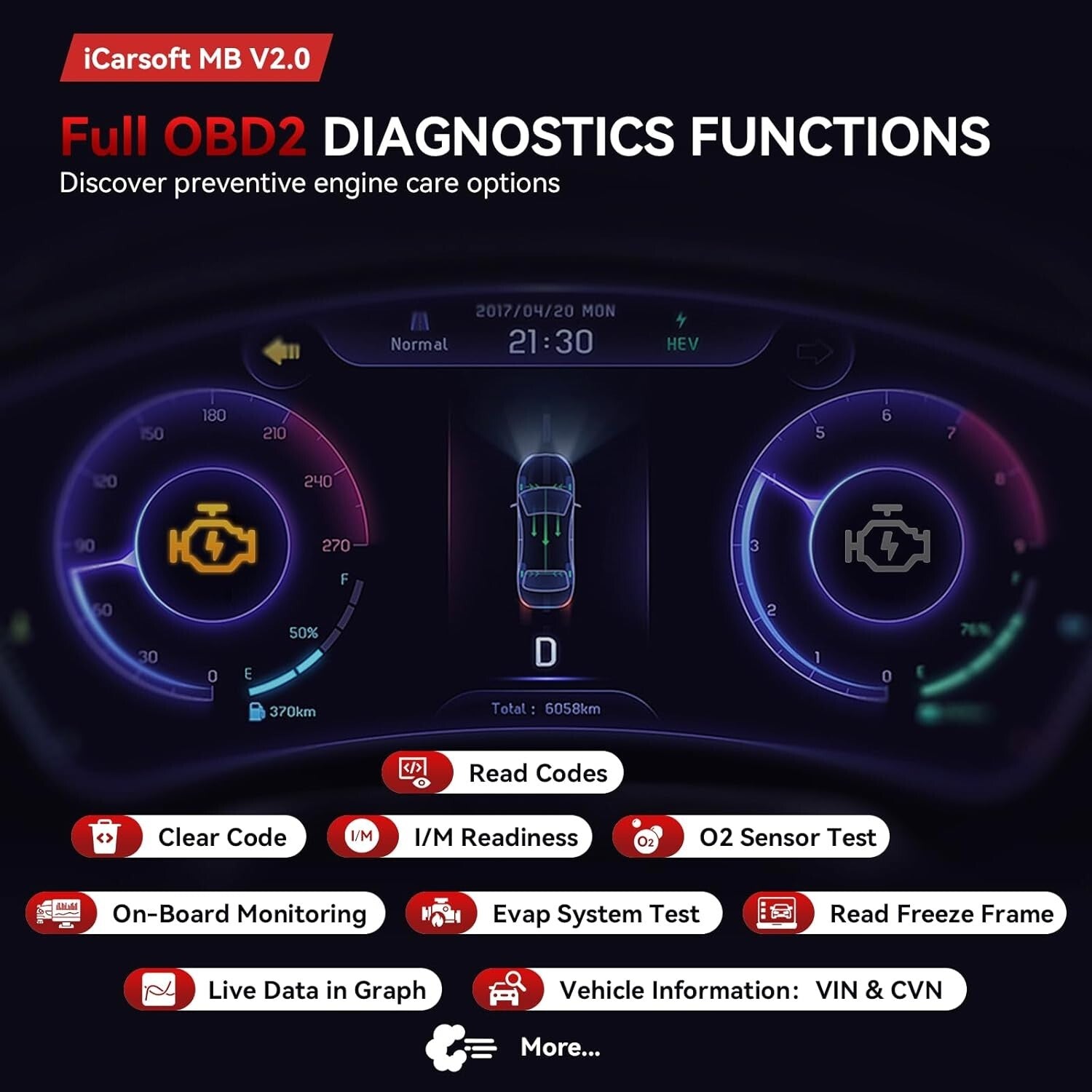 Full System Diagnostic Tool for Mercedes Benz - Live Data & 9 Reset Functions