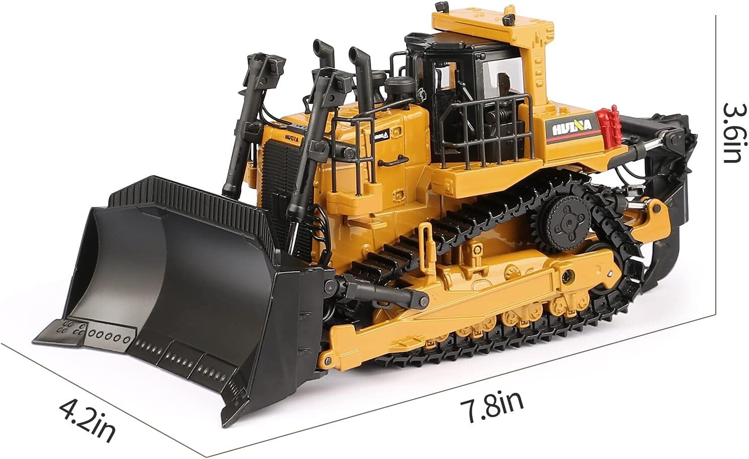 1/50 Scale Diecast Metal Bulldozer Toy with Adjustable Blade for Kids