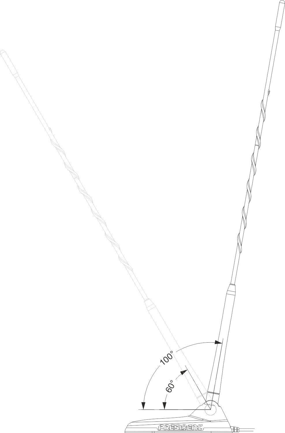 New Virginia Magnetic CB Antenna with Adjustable Whip - Easy to Install, 500 mm