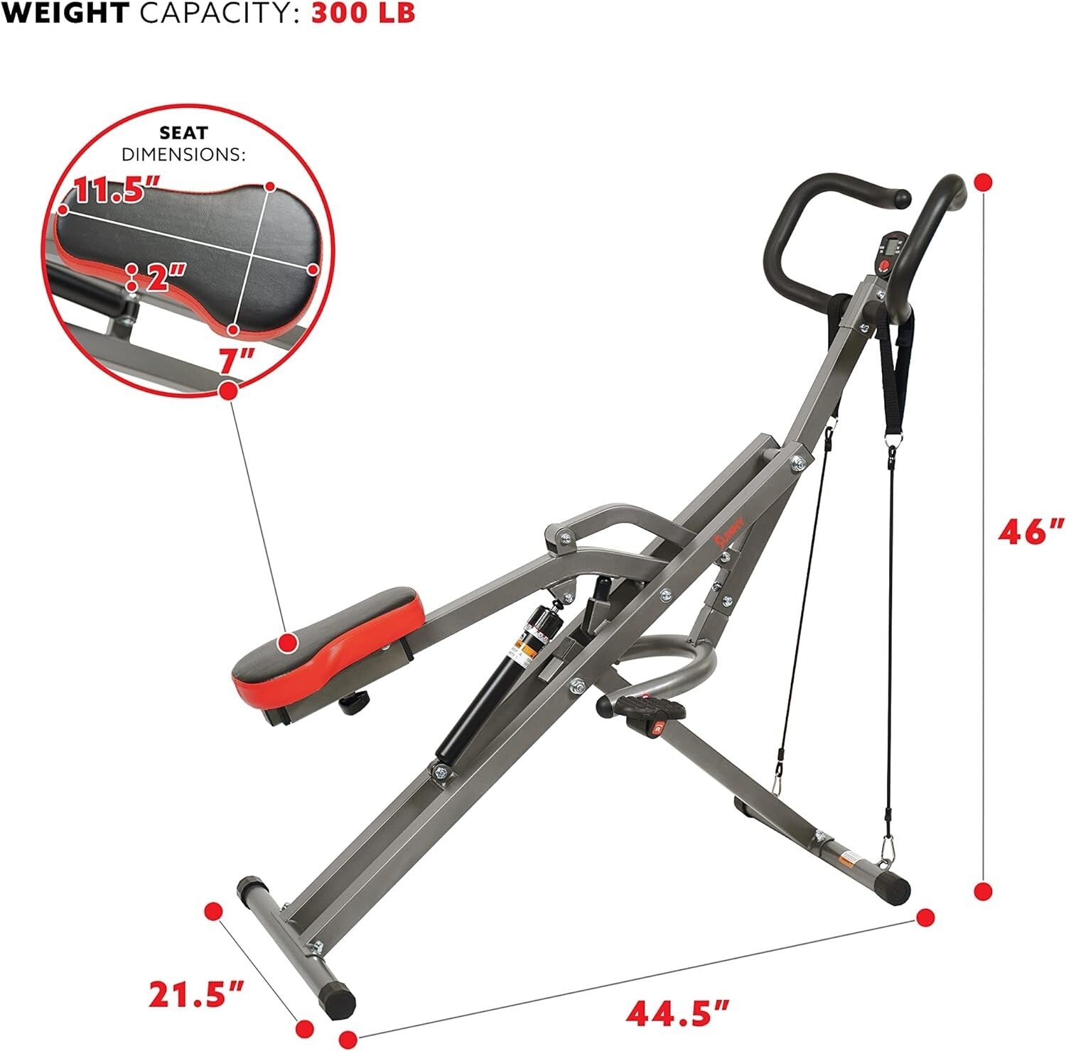 Row-N-Ride PRO Full-Body Squat Machine with Resistance Bands & App Access