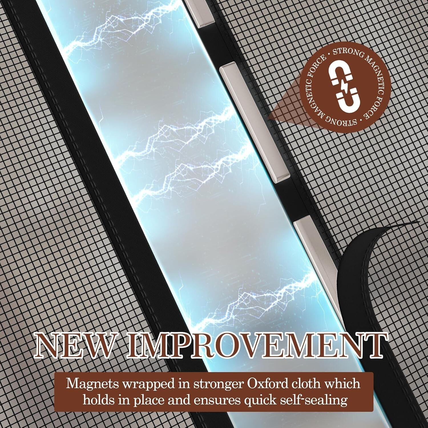 Magnetic Screen Door 72x78 for Easy Ventilation - Pet-Friendly Fiberglass Mesh