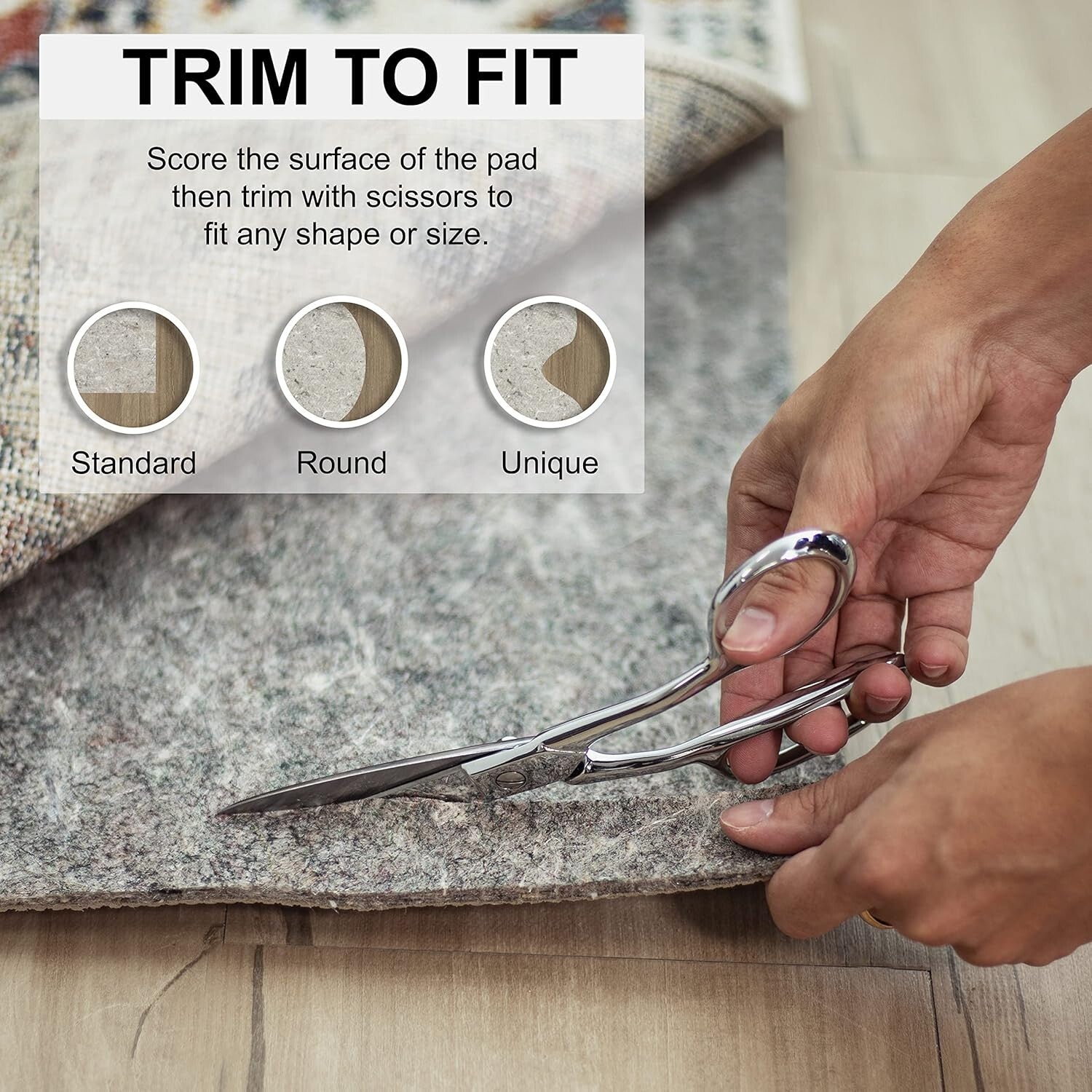 Eco-Friendly 8' x 10' Non-Slip Rug Gripper - 1/4" Thick for All Floors