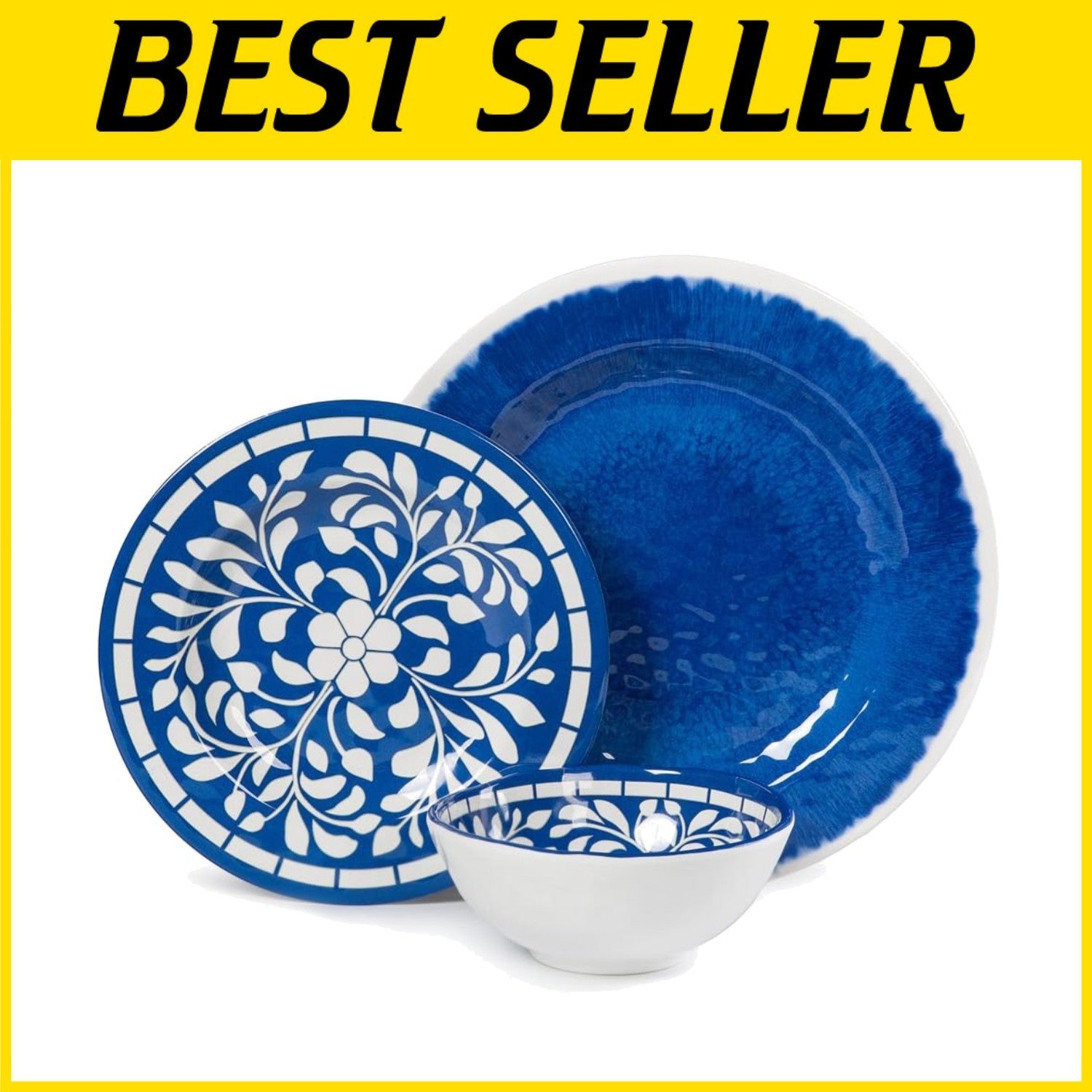 Durable 12-Piece Melamine Dinnerware Set - Perfect for Indoor & Outdoor Dining