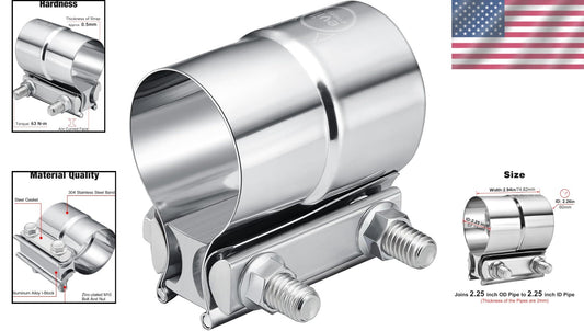 Professional 2.25'' Exhaust Clamp - 360 Degree Pressure Distribution Design