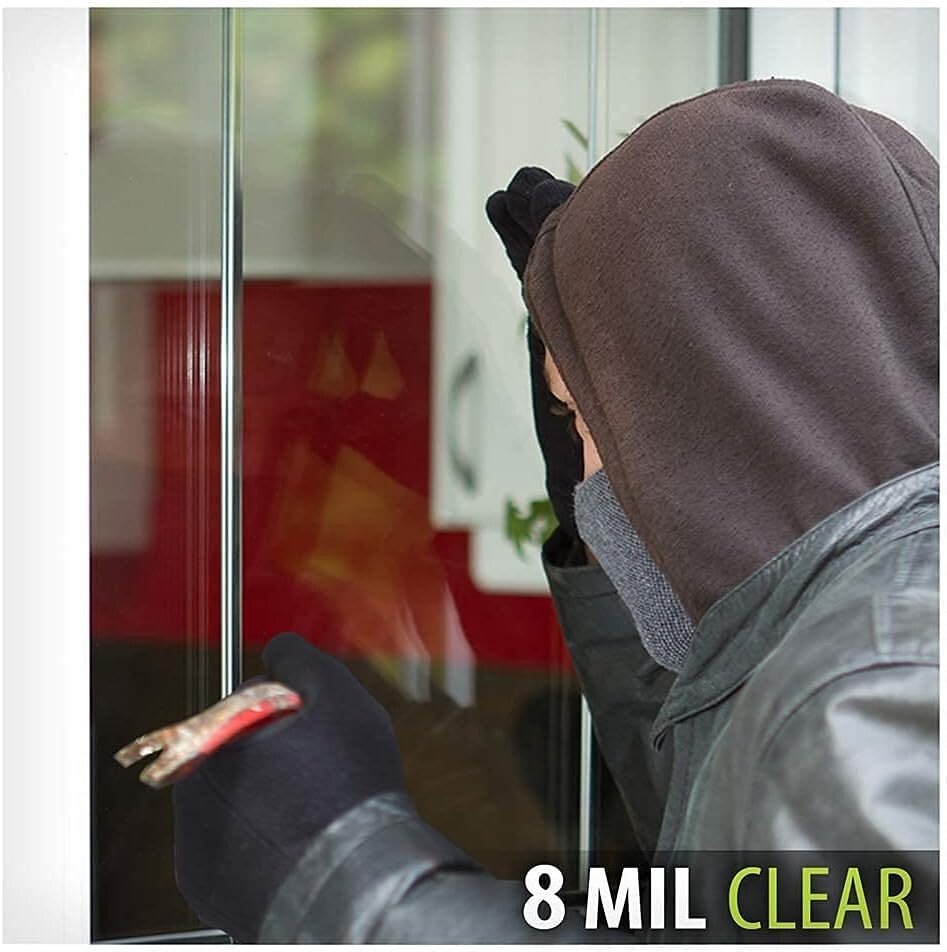 Crystal Clear Shatter-Resistant Window Film 48in X 12ft – Safety & UV Shield