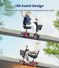 Load image into Gallery viewer, Ruby Red Electric Mobility Scooter - Foldable, Adjustable &amp; Safe for Easy Travel