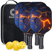 Load image into Gallery viewer, Lightweight Graphite Pickleball Rackets with Comfort Grip - Set of 4 &amp; Carry Bag