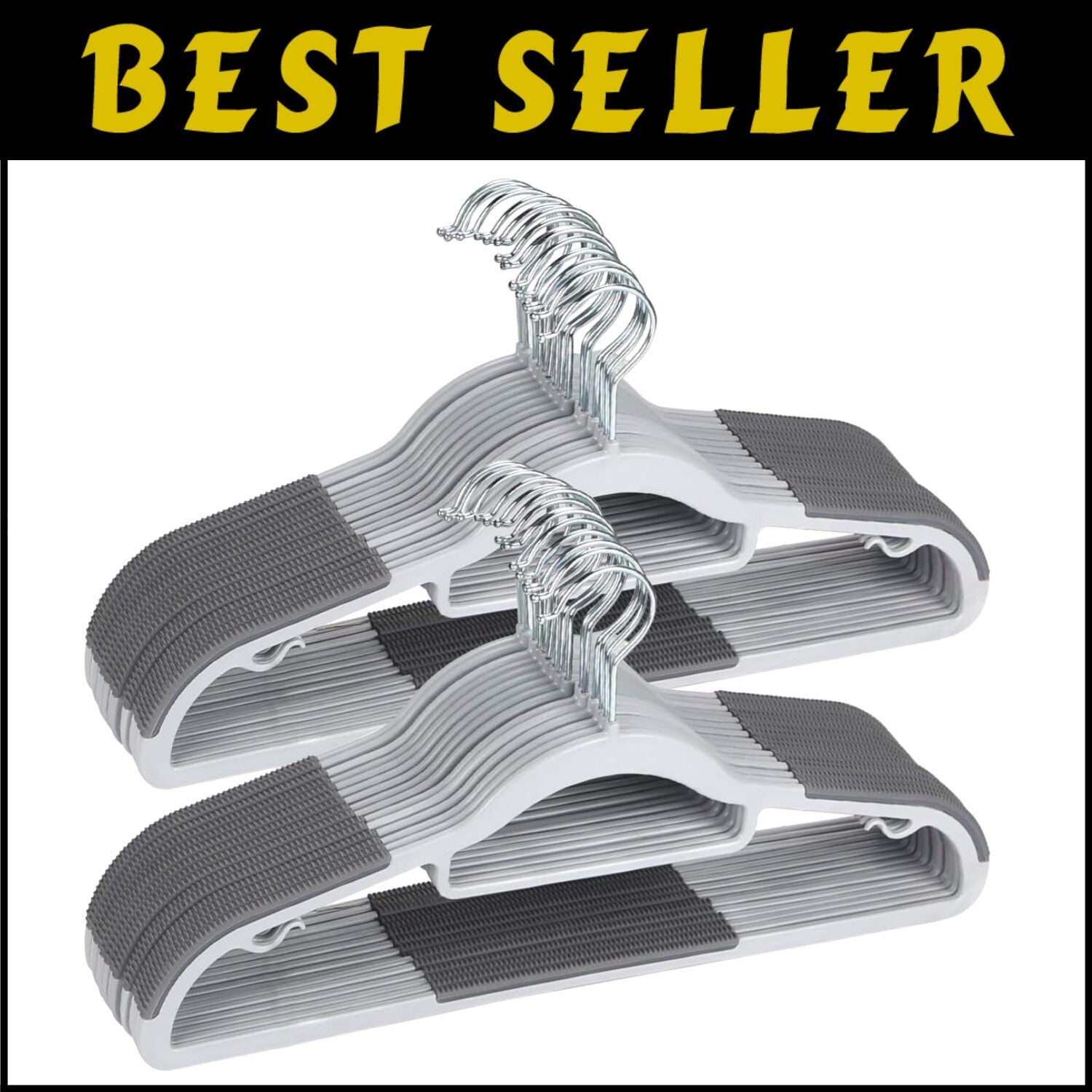 50 Non-Slip Heavy Duty Clothes Hangers - Perfect for Ties, Blouses & More