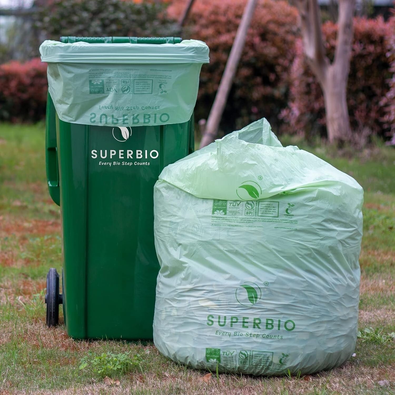 33 Gallon Compostable Lawn Bags - 120 Count, Strong & Reliable Waste Bags