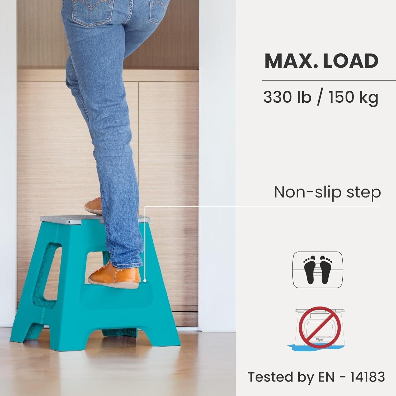 Multifunctional Lightweight Folding Step Stool - Ideal for Kitchen & Bathroom