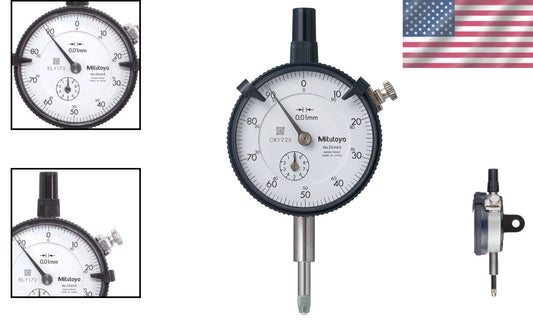 Compact 0.01mm Dial Indicator 0-100 with Stainless Steel Stem and Lug Back