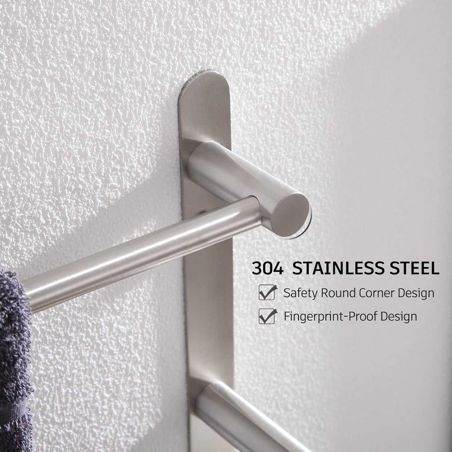 Brushed Nickel 3-Tier Stainless Steel Ladder Towel Rack for Modern Bathrooms