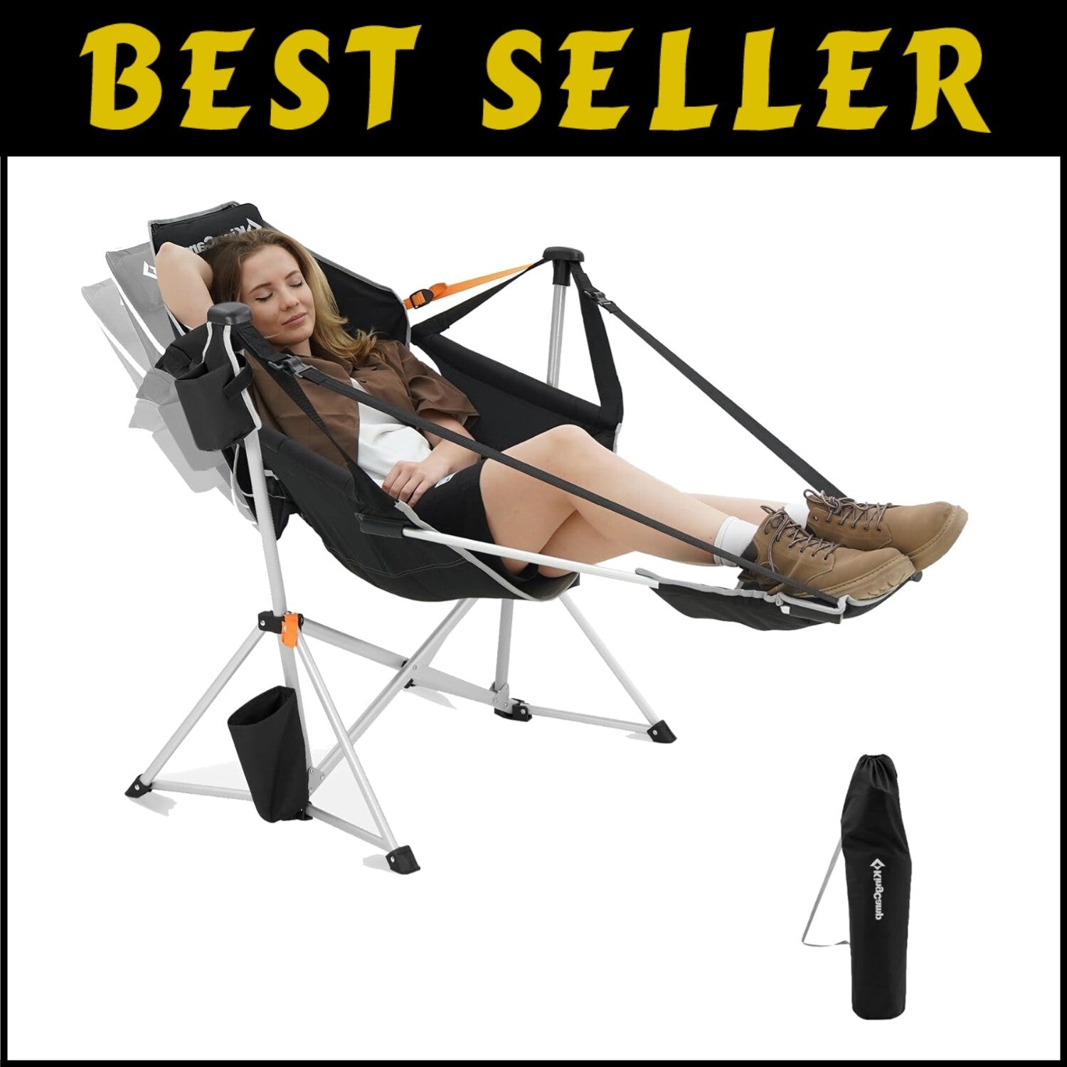 Heavy Duty Hammock Chair - 30" Wide, Foldable with Footrest for Outdoor Leisure