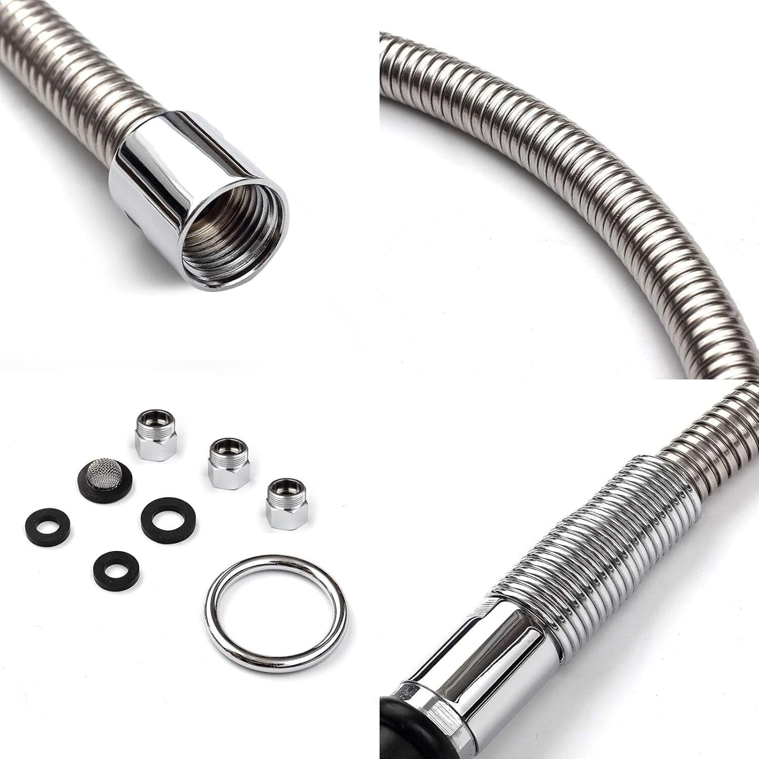 Durable 45-Inch Flexible Stainless Steel Spray Valve for Commercial Kitchens