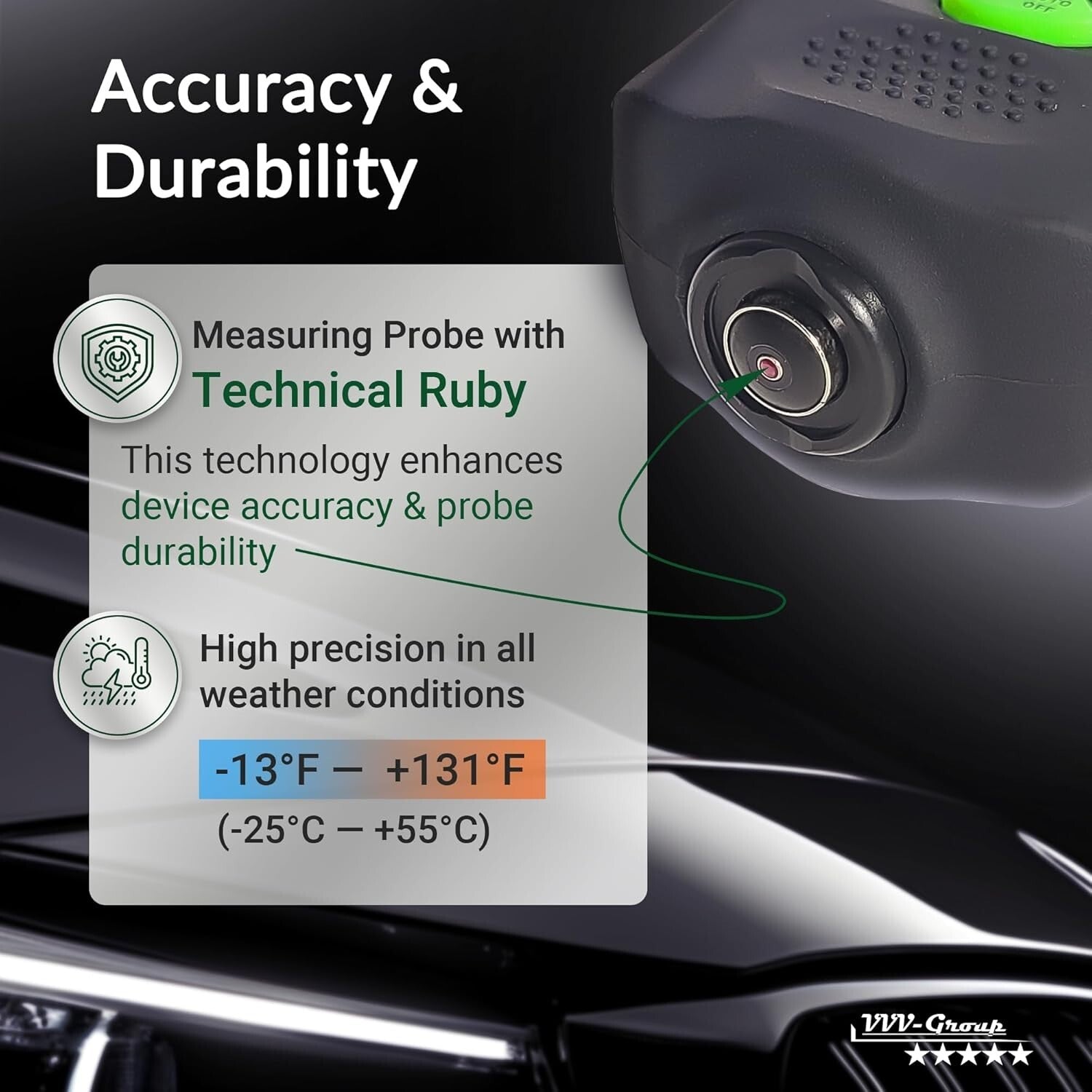 Dynamic Paint Meter with Temperature Compensation - Ideal for Vehicle Inspection