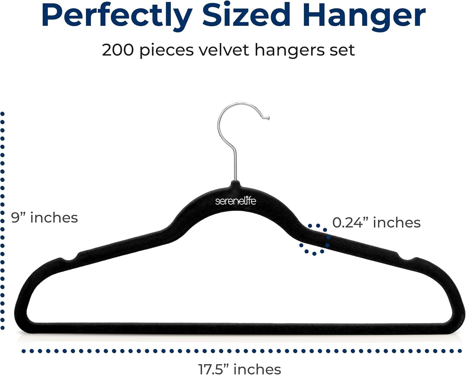 Heavy-Duty Ultra-Thin Velvet Hangers - 200 Pack, Ideal for Space-Saving Closets