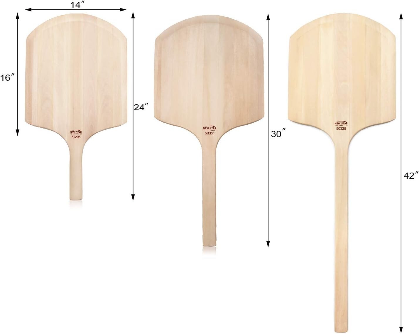 Durable Basswood Pizza Peel with Tapered Blade - 16" x 14" Perfect for Baking