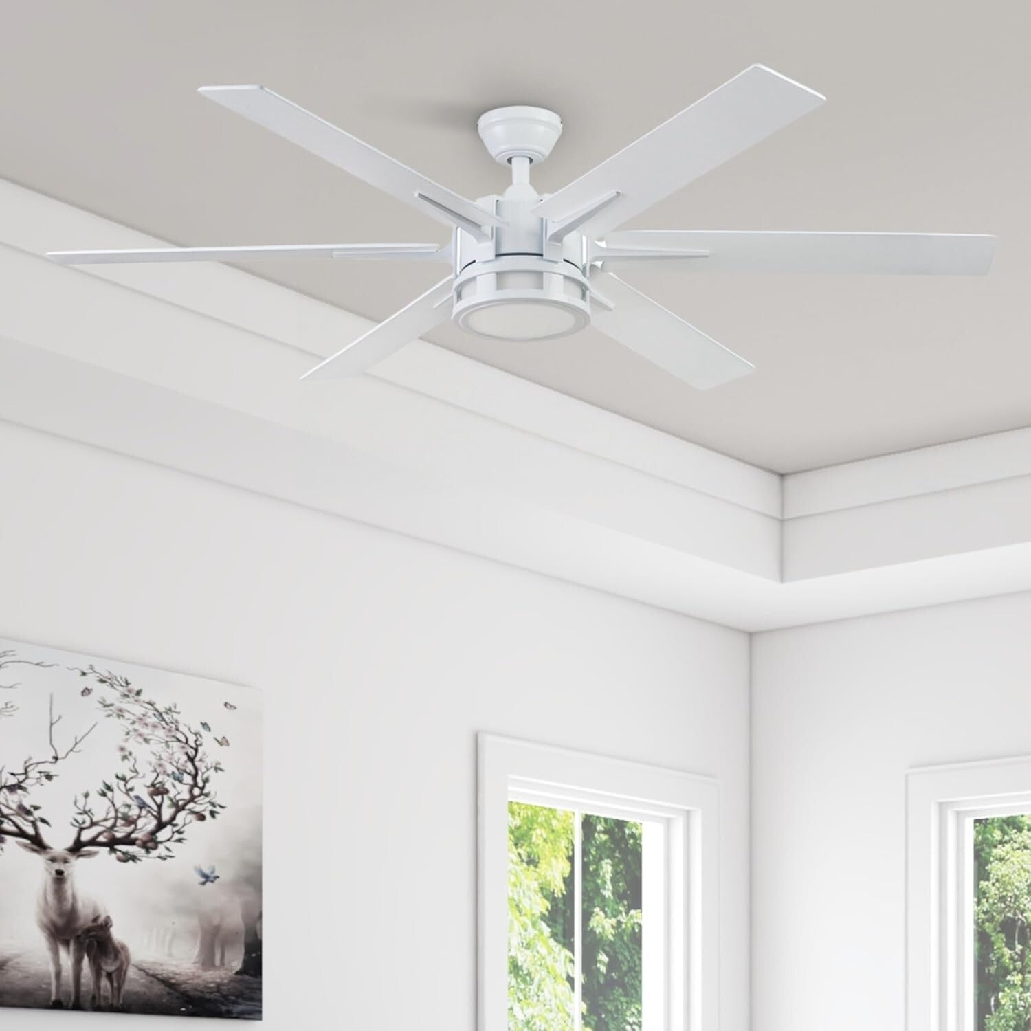 Reversible 56-Inch Ceiling Fan with LED Light and Remote – Perfect for Any Room