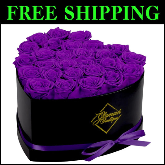 Charming 27 Flower Heart Box - Luxurious Preserved Roses Gift for Loved Ones