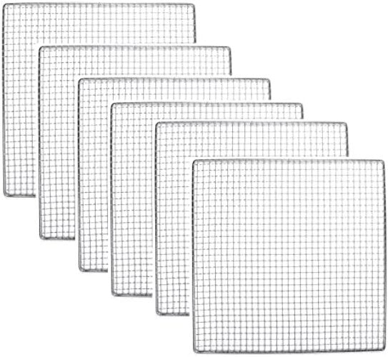 Compatible 6 Pack Stainless Steel Dehydrator Trays – 12" x 13" - No More Plastic
