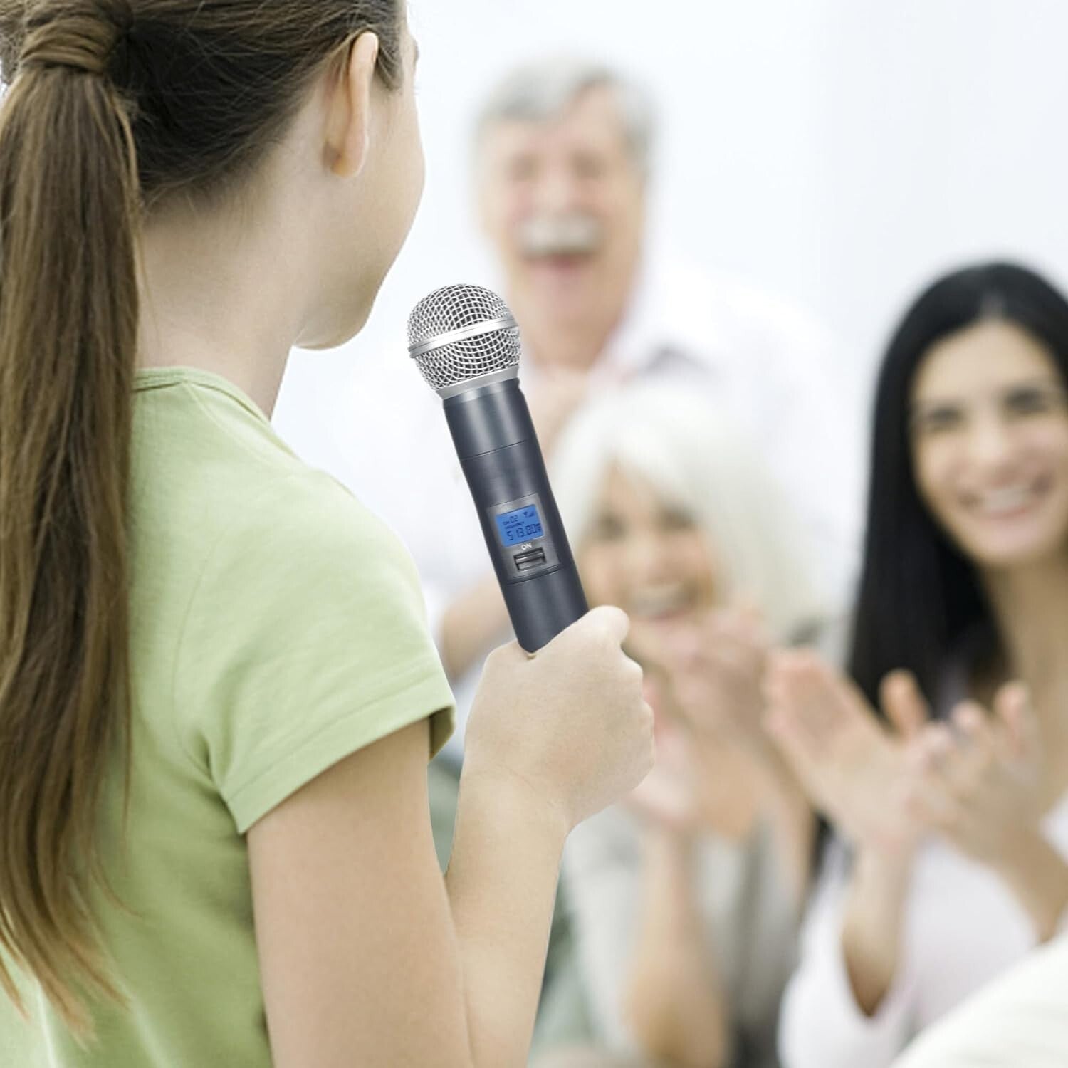 Dual UHF Metal Wireless Microphone System - 150-200Ft Range, 16 Hours Life