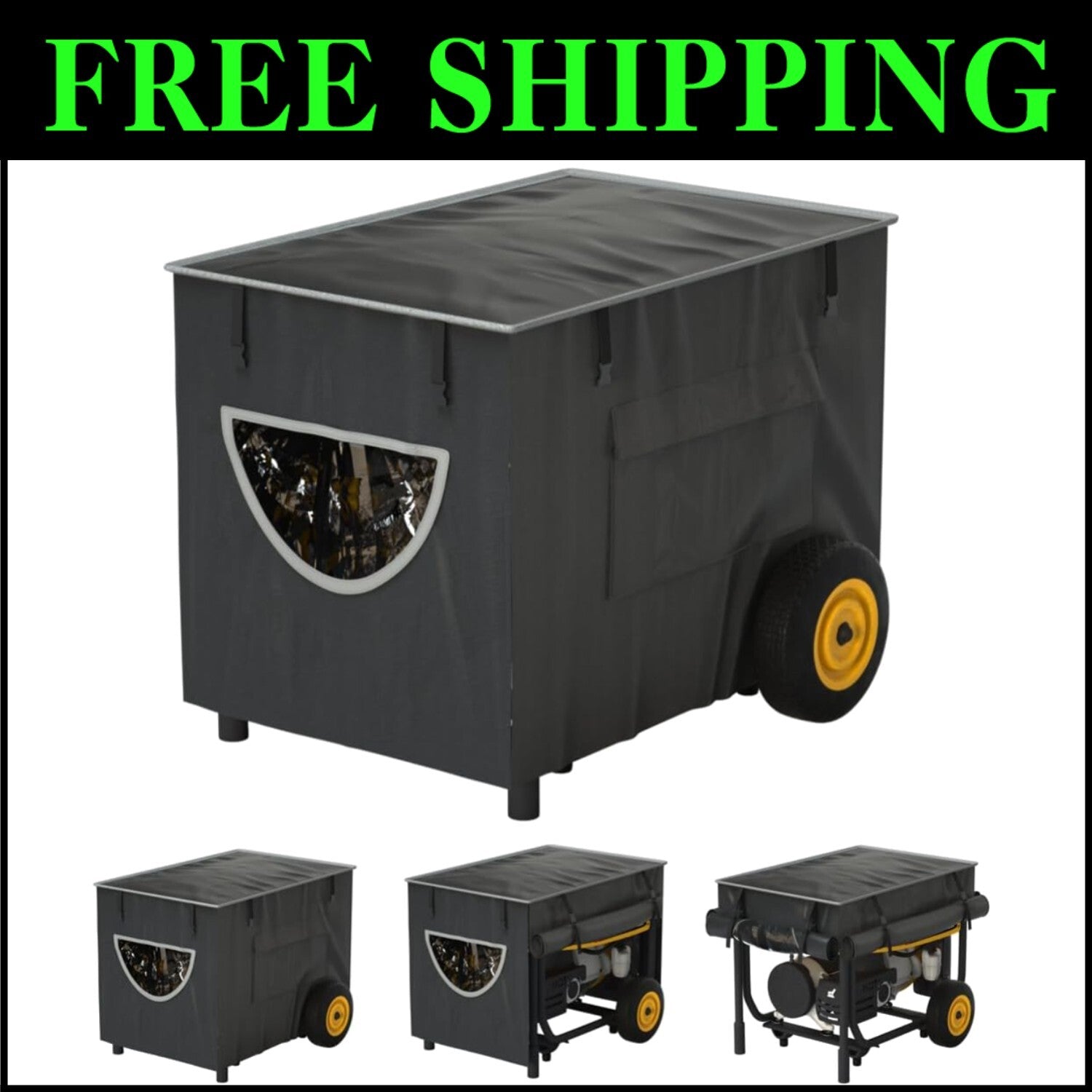 Double Layer Extra Heavy-Duty Generator Cover - 32"x24" Waterproof Protection