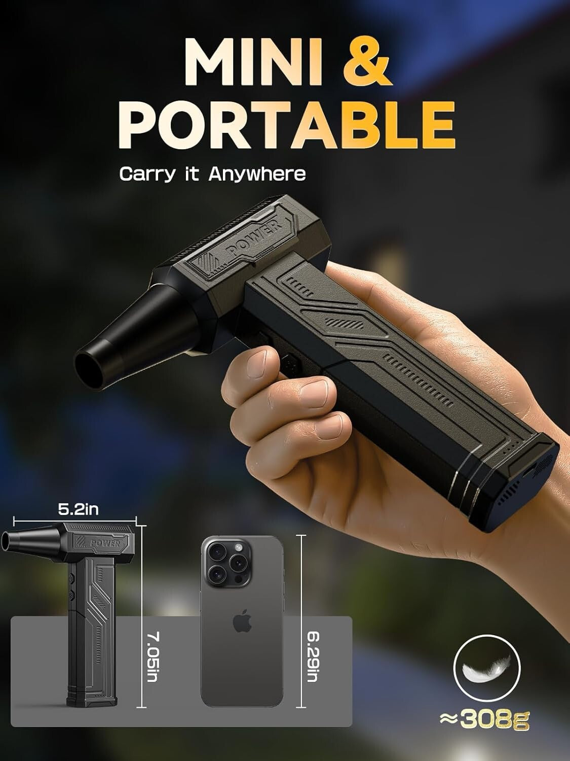 Eco-Friendly Electric Air Duster - Lightweight & Powerful Compressed Air Tool