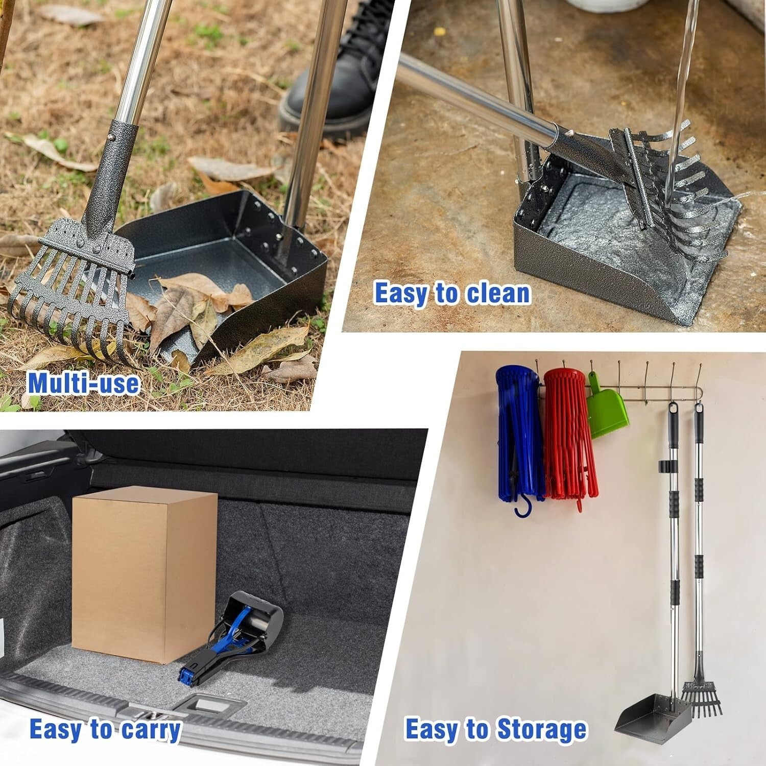 Effortless Pet Waste Clean-Up: Adjustable Pooper Scooper with Locking Bin