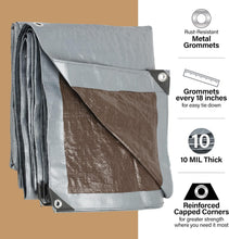 Load image into Gallery viewer, Versatile 20x20 Tarp - 10 Mil Thick, UV Resistant, Ideal for Camping &amp; Boating