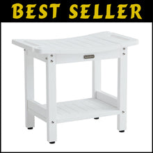Load image into Gallery viewer, Waterproof Foldable Shower Bench with Storage Shelf &amp; Handles - 550 lbs Capacity