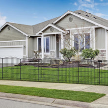 Load image into Gallery viewer, Elegant Decorative Metal Garden Fence with 12 Panels &amp; Gate, 23.6ft L x 30in H