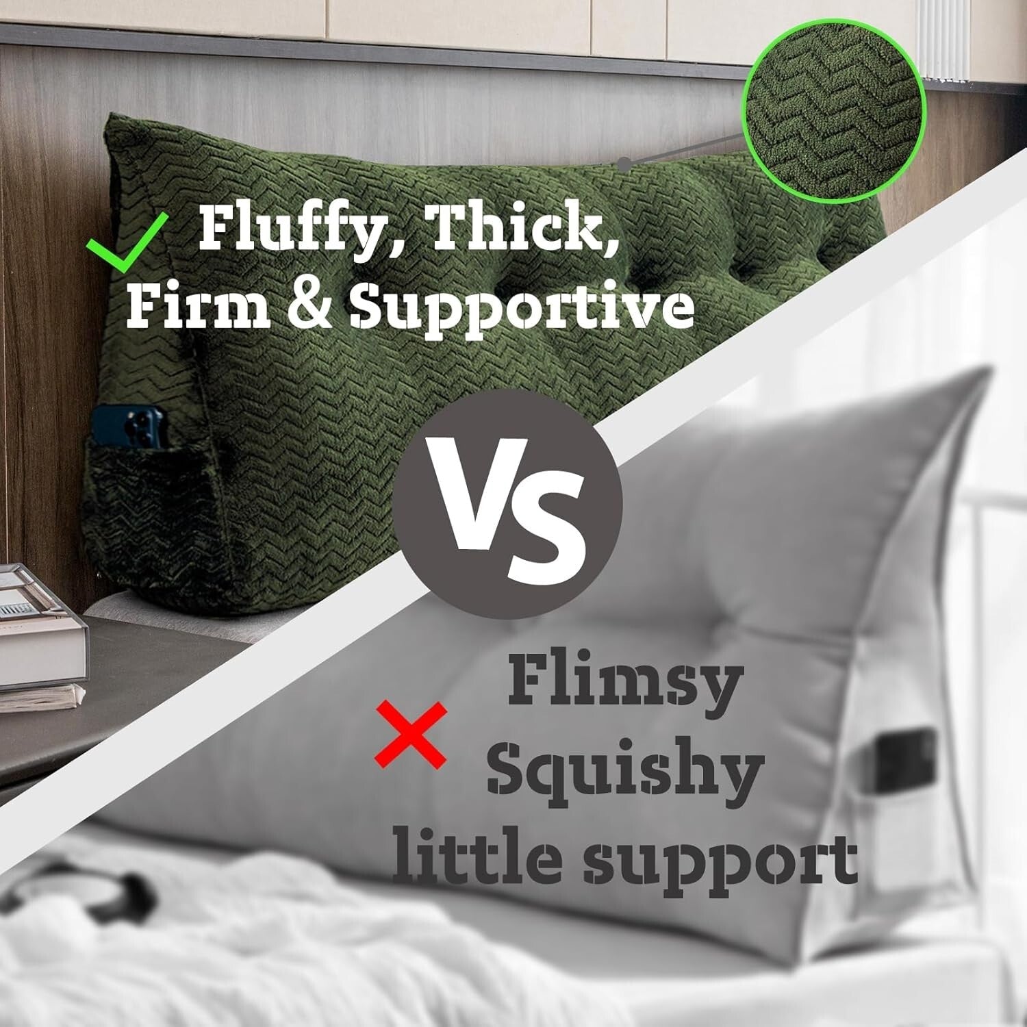 Queen Size Wedge Backrest Pillow - Ergonomic Support for Reading and Relaxation