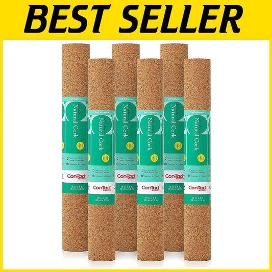 Eco-Friendly Cork Shelf Liner - 18" x 4' - Perfect for Home and Office Use