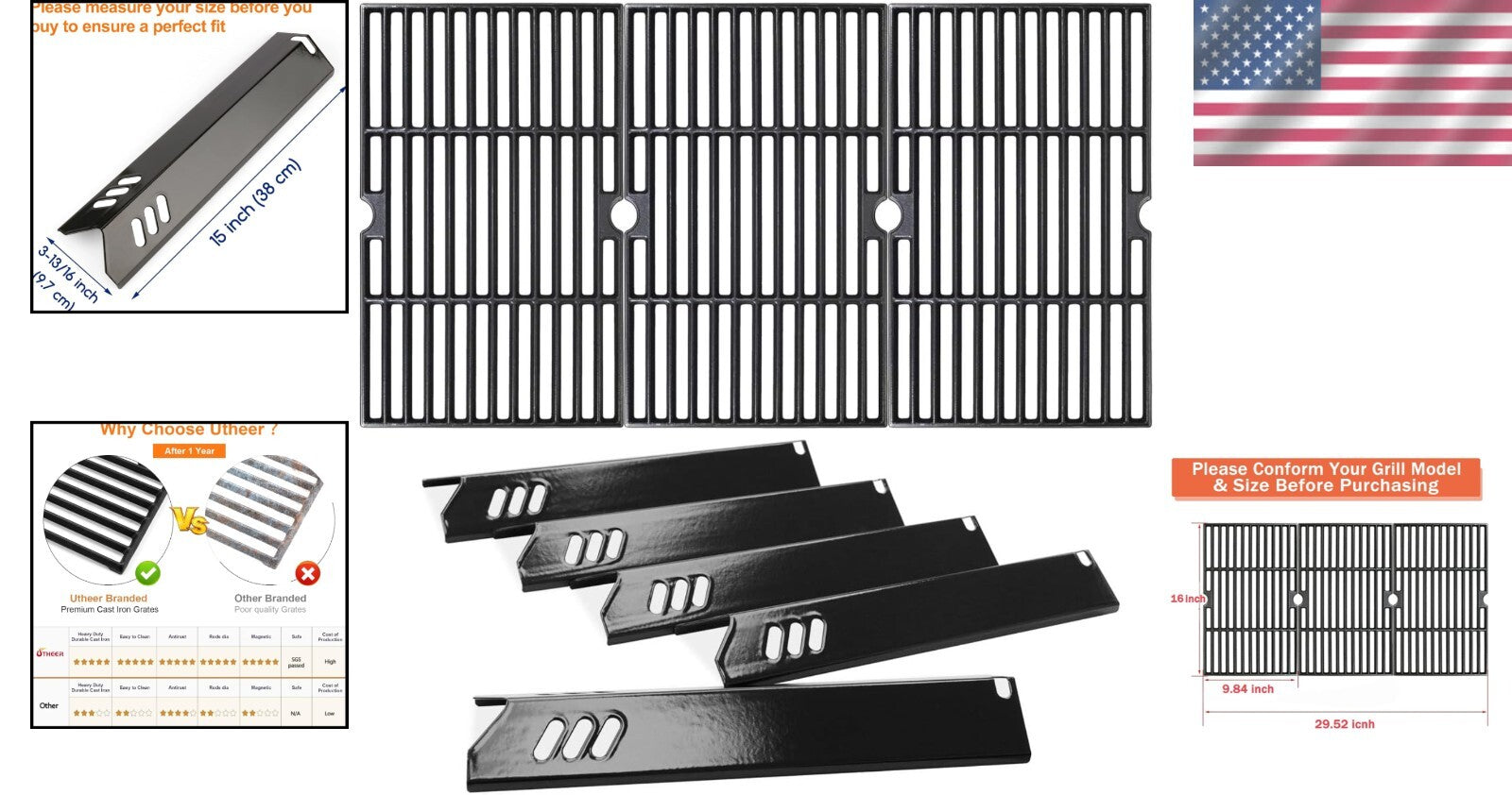 Dishwasher Safe Heavy-Duty Grill Parts for Dyna-Glo & Beyond - Premium Quality