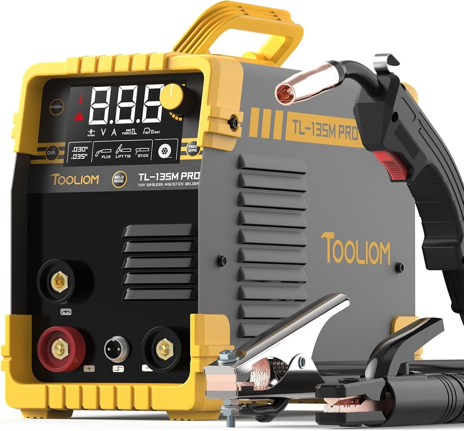 135A MIG Welder for Home & Professional Use - LCD, Gasless, 3-in-1 Functionality