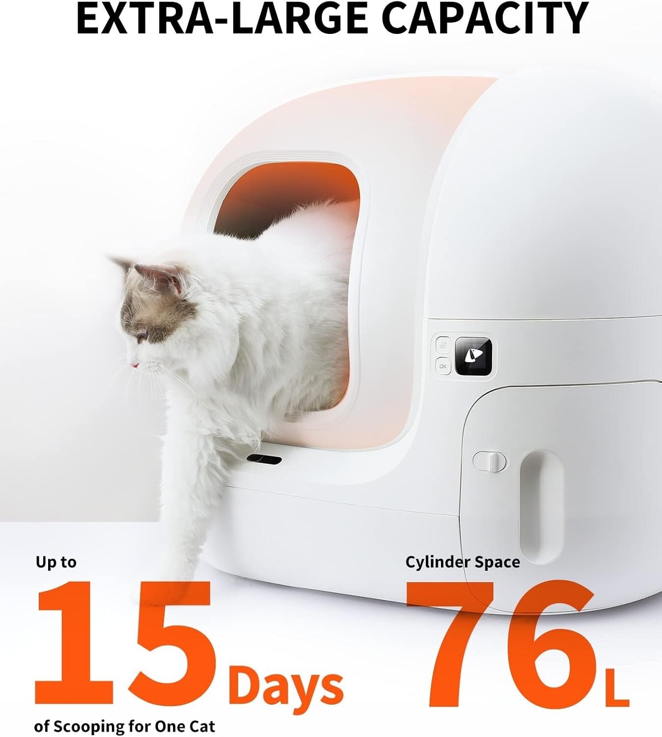 Extra Large Self-Cleaning Cat Litter Box for Easy Maintenance & Odor Control