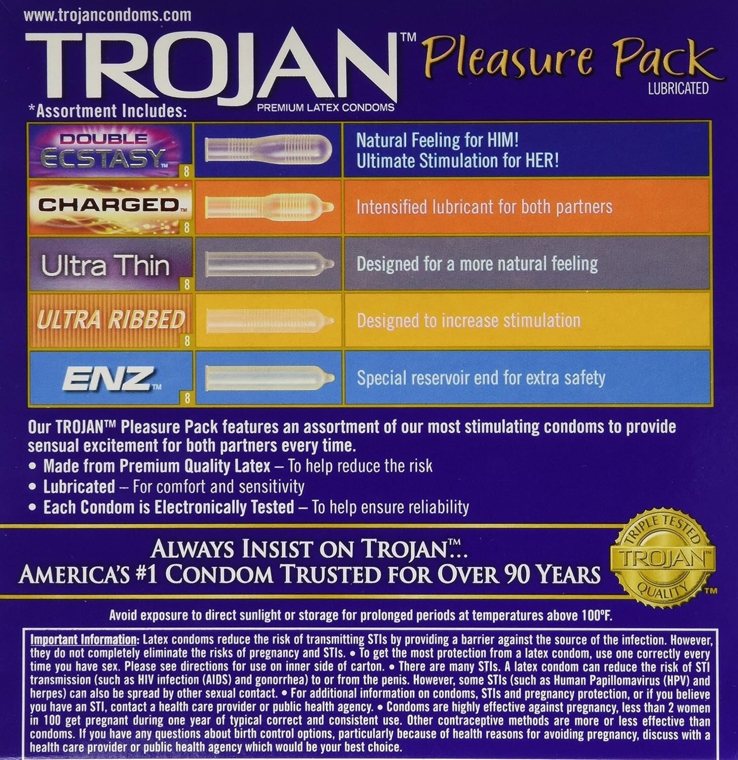 80 Premium Lubricated Condoms Assorted Styles - Comfort & Excitement