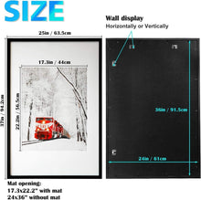 Load image into Gallery viewer, Elegant 24x36 Solid Wood Picture Frame with Plexiglass - Wall Mount &amp; Tabletop