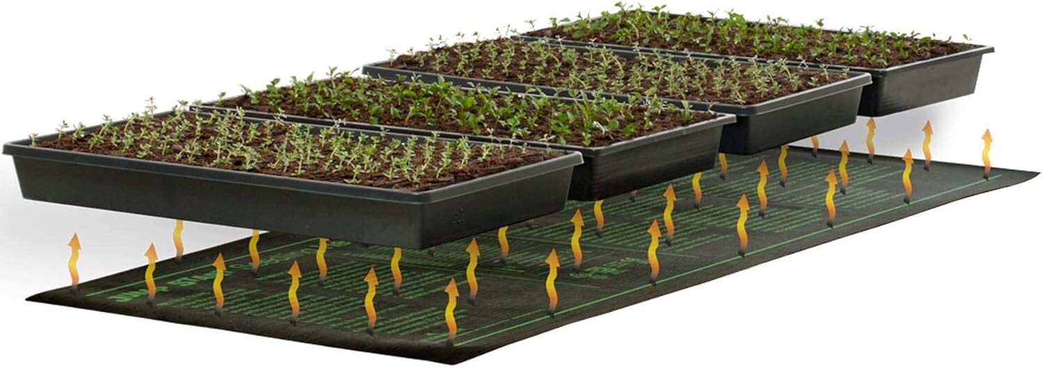 Durable Waterproof Heat Mat for Seedlings - 48"x20" with Instructional Prints