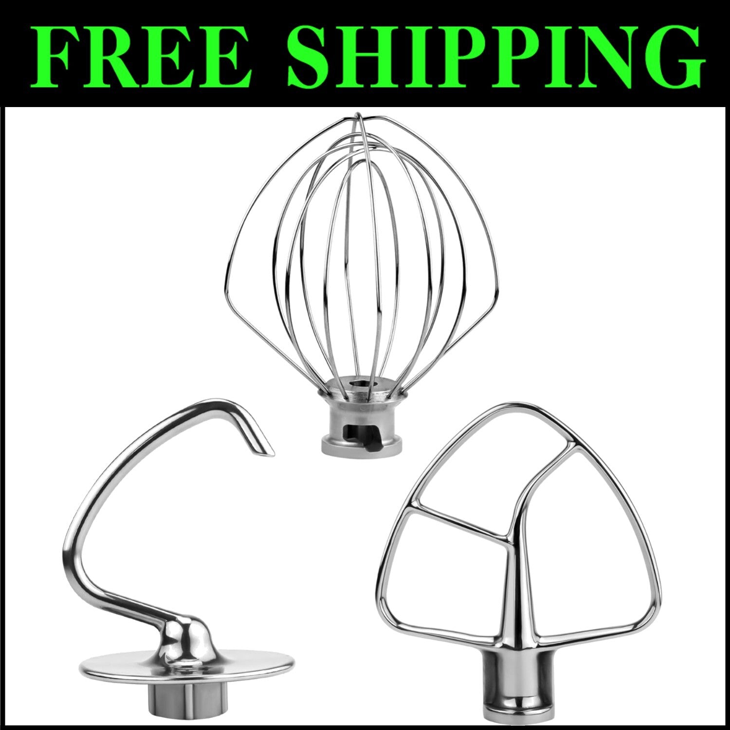 Enhanced 3-Piece Stainless Steel Mixer Attachment Set for KitchenAid K45 Models