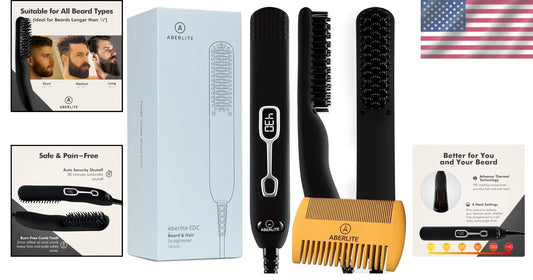 Heated Beard Straightening Brush - Perfect Grooming Tool for Men’s Beards