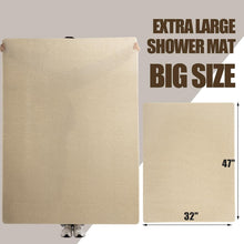 Load image into Gallery viewer, Safety First: 47'' x 32'' Exfoliating Non-Slip Shower Mat - Khaki PVC Design